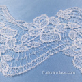 Bordure en dentelle au crochet blanche pour robe